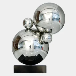 Table Top|Abstract^Statues & Sculptures Bubble Bobble 55cm Silver Metal Indoor Sculpture