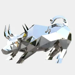 Farm|Contemporary^Statues & Sculptures Bull 120cm Geometric Metal Garden Sculpture