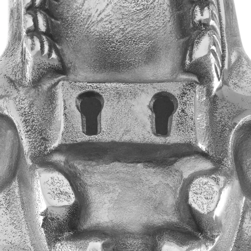 Wall Art|Animals^Statues & Sculptures Bull Skull 61cm Silver Metal Wall Sculpture