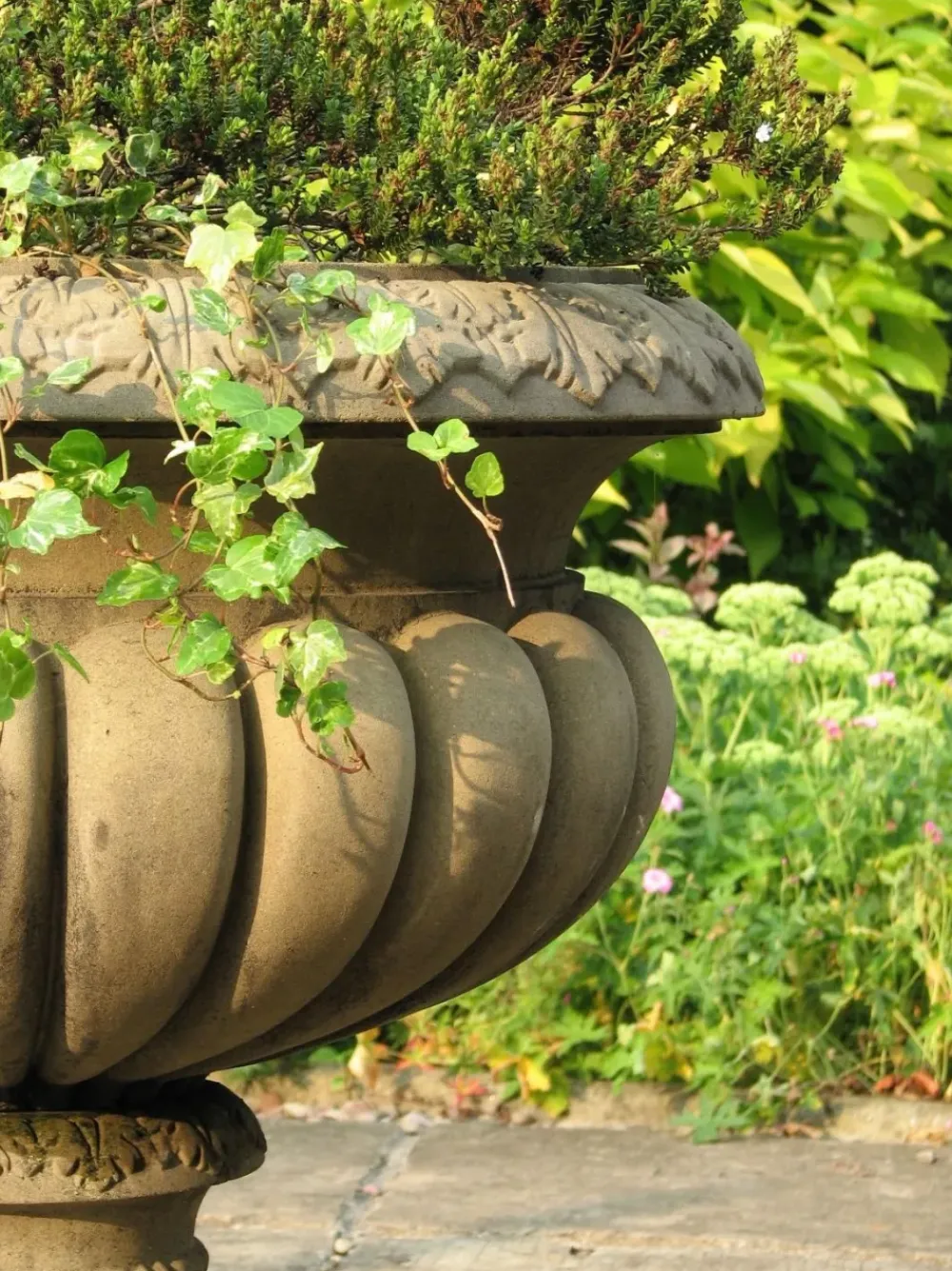 Large|Round^Statues & Sculptures Burghley Urn Stone Garden Planter
