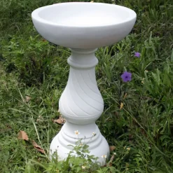 Bird Baths^Statues & Sculptures Buttermere Marble Resin Modern Garden Bird Bath