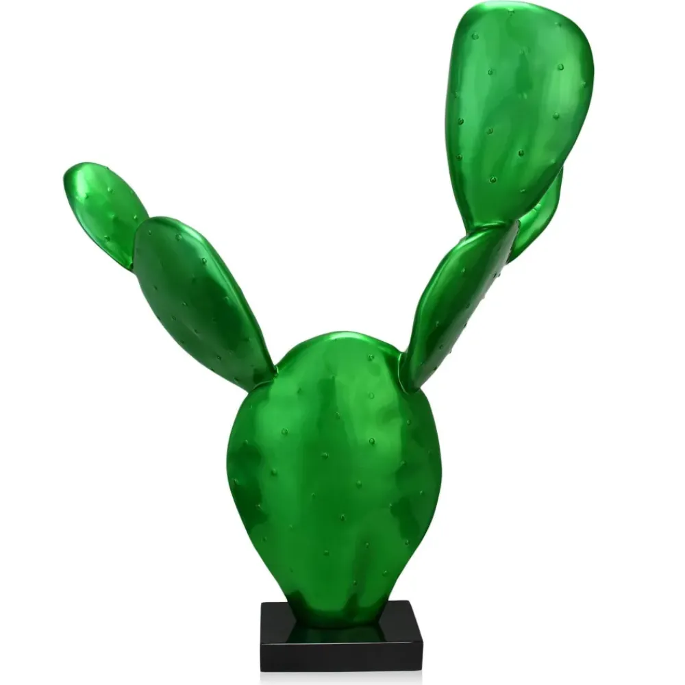 Table Top|Contemporary^Statues & Sculptures Cactus Bloom 61cm Green Resin Indoor Sculpture