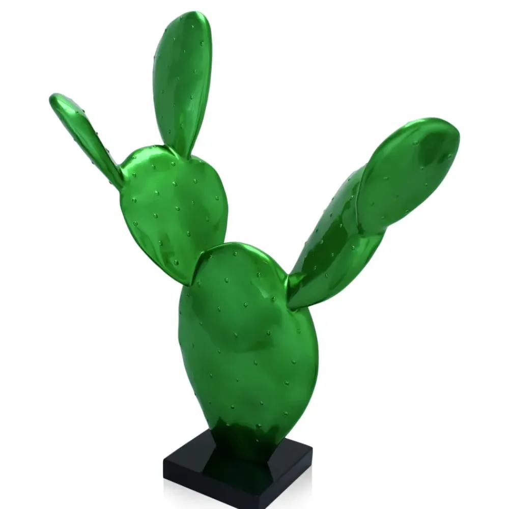Table Top|Contemporary^Statues & Sculptures Cactus Bloom 61cm Green Resin Indoor Sculpture