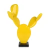 Table Top|Contemporary^Statues & Sculptures Cactus Bloom 41cm Yellow Resin Indoor Sculpture