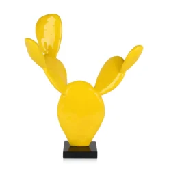 Table Top|Contemporary^Statues & Sculptures Cactus Bloom 41cm Yellow Resin Indoor Sculpture