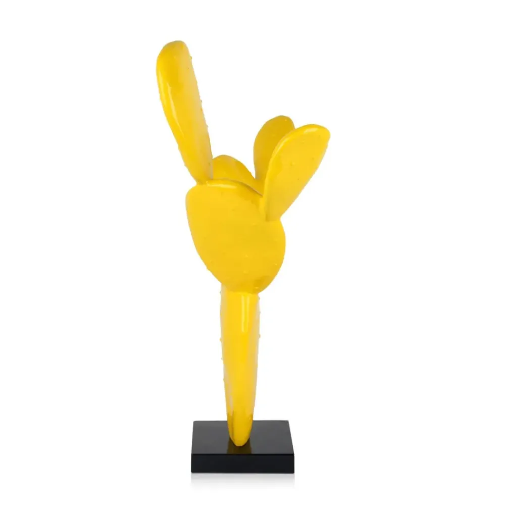 Table Top|Contemporary^Statues & Sculptures Cactus Bloom 41cm Yellow Resin Indoor Sculpture