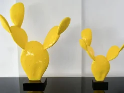 Table Top|Contemporary^Statues & Sculptures Cactus Bloom 61cm Yellow Resin Indoor Sculpture