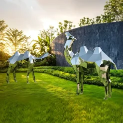 Wildlife|Contemporary^Statues & Sculptures Camel 210cm Geometric Metal Garden Sculpture