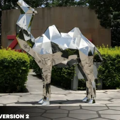 Wildlife|Contemporary^Statues & Sculptures Camel 210cm Geometric Metal Garden Sculpture