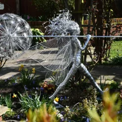 Fairies^Statues & Sculptures Celeste Fairy 90cm Metal Wire Garden Sculpture