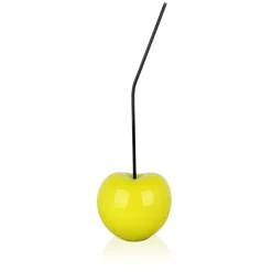 Table Top|Contemporary^Statues & Sculptures Cherry Pop 44cm Yellow Resin Indoor Sculpture