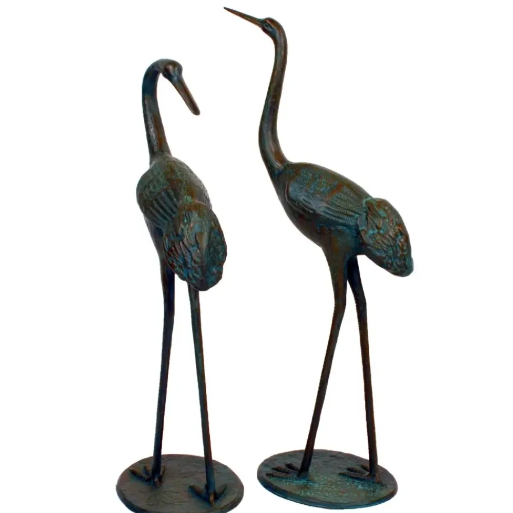 Cranes^Statues & Sculptures Classic Cranes Bronze Metal Garden Ornaments