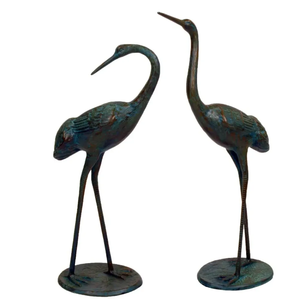 Cranes^Statues & Sculptures Classic Cranes Bronze Metal Garden Ornaments
