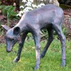 Stags & Deers^Statues & Sculptures Classic Fawn 41cm Bronze Metal Garden Statue