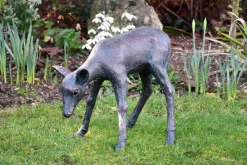 Stags & Deers^Statues & Sculptures Classic Fawn 41cm Bronze Metal Garden Statue