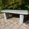 Stone Benches^Statues & Sculptures Classic Natural Granite Grey Stone Garden Bench