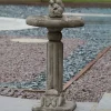 Bird Baths^Statues & Sculptures Classic Squirrel Stone Garden Birdbath