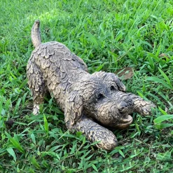 Dogs^Statues & Sculptures Cockapoo 29cm Bronze Resin Garden Ornament