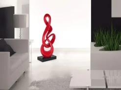 Floor Standing|Abstract^Statues & Sculptures Cosmic Flow 80cm Red Resin Indoor Sculpture