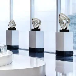 Table Top|Abstract^Statues & Sculptures Cosmic Glow 54cm Silver Metal Indoor Sculpture