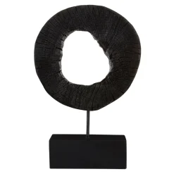 Table Top|Abstract^Statues & Sculptures Cosmic Loop 43cm Black Wood Indoor Sculpture