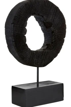 Table Top|Abstract^Statues & Sculptures Cosmic Loop 43cm Black Wood Indoor Sculpture