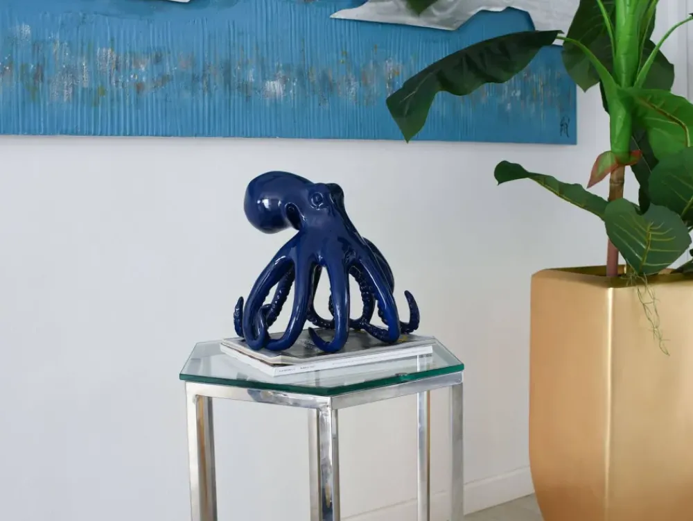 Table Top|Animals^Statues & Sculptures Cosmic Octopus 31cm Blue Resin Indoor Sculpture