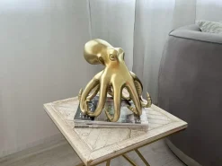 Table Top|Animals^Statues & Sculptures Cosmic Octopus 31cm Gold Resin Indoor Sculpture
