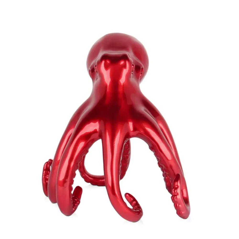 Table Top|Animals^Statues & Sculptures Cosmic Octopus 31cm Red Resin Indoor Sculpture