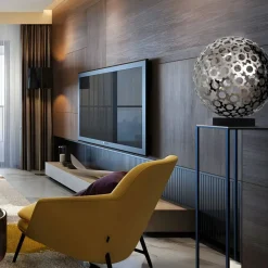 Table Top|Abstract^Statues & Sculptures Cosmic Sphere 44cm Silver Metal Indoor Sculpture