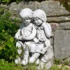 Children^Statues & Sculptures Country Boy & Girl 56cm Stone Resin Garden Statue