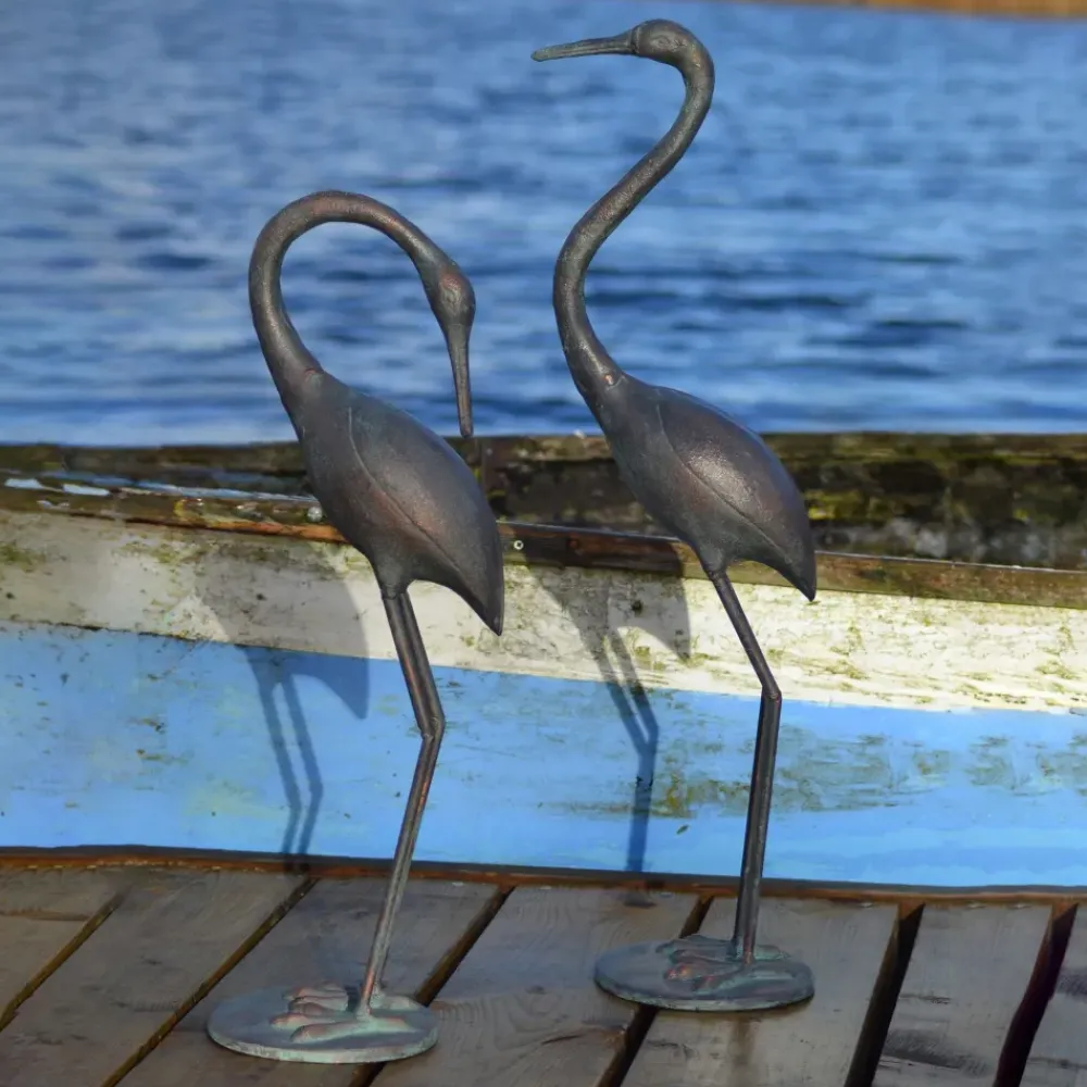 Cranes^Statues & Sculptures Cranes Metal Bronze Garden Ornaments