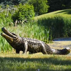 Reptiles^Statues & Sculptures Crocodile Life-Size Bronze Metal Garden Statue