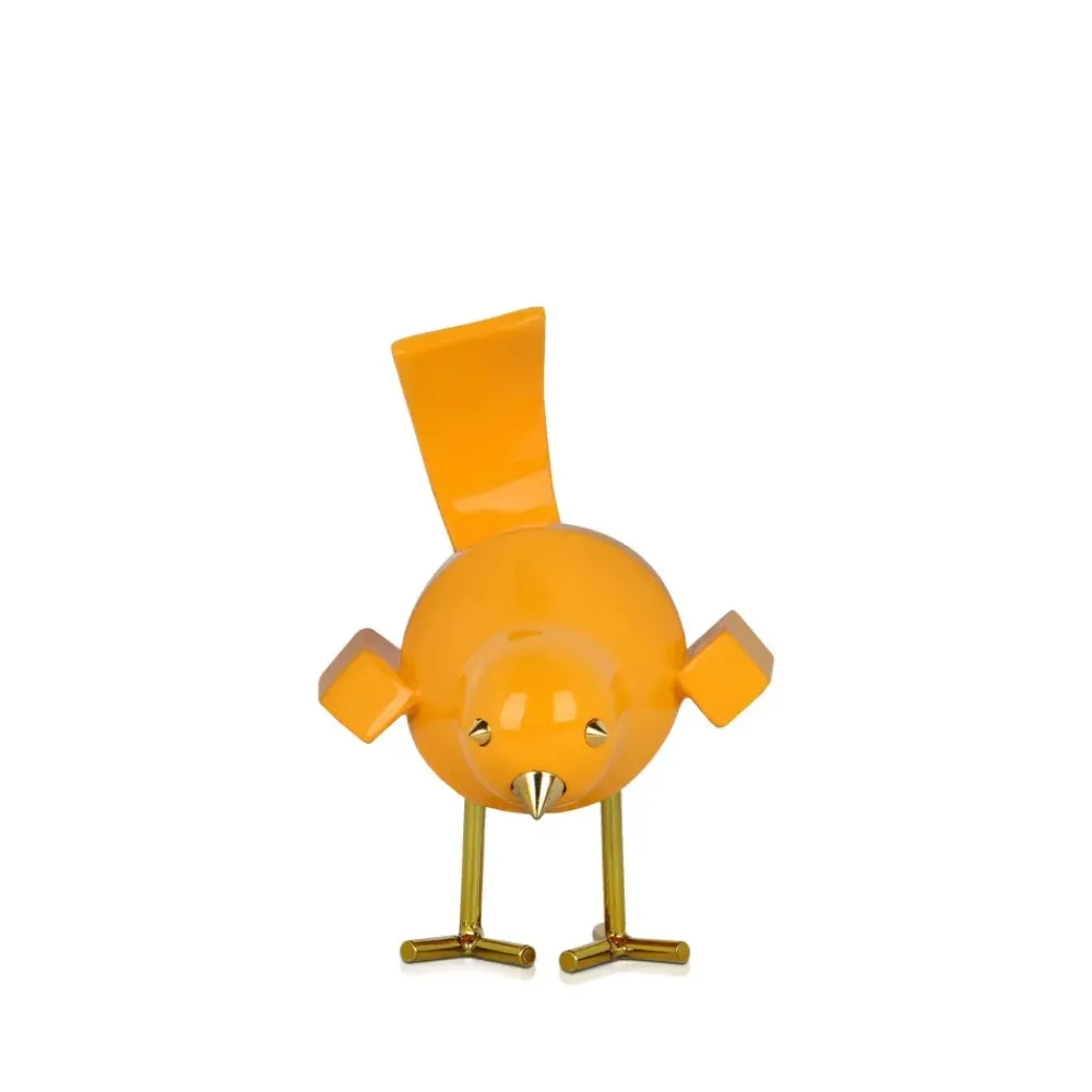 Table Top|Animals^Statues & Sculptures Cubic Bird 14cm Caio Yellow Resin Indoor Sculpture