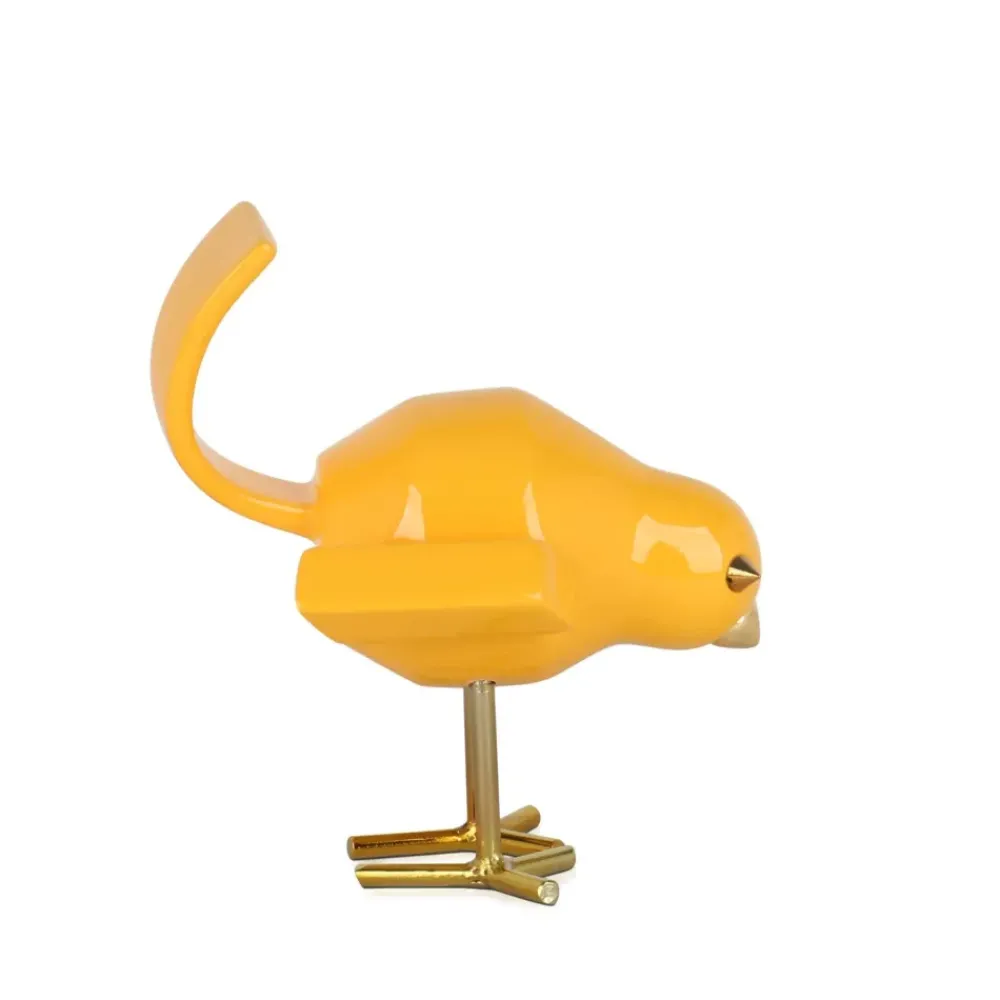 Table Top|Animals^Statues & Sculptures Cubic Bird 22cm Caio Yellow Resin Indoor Sculpture