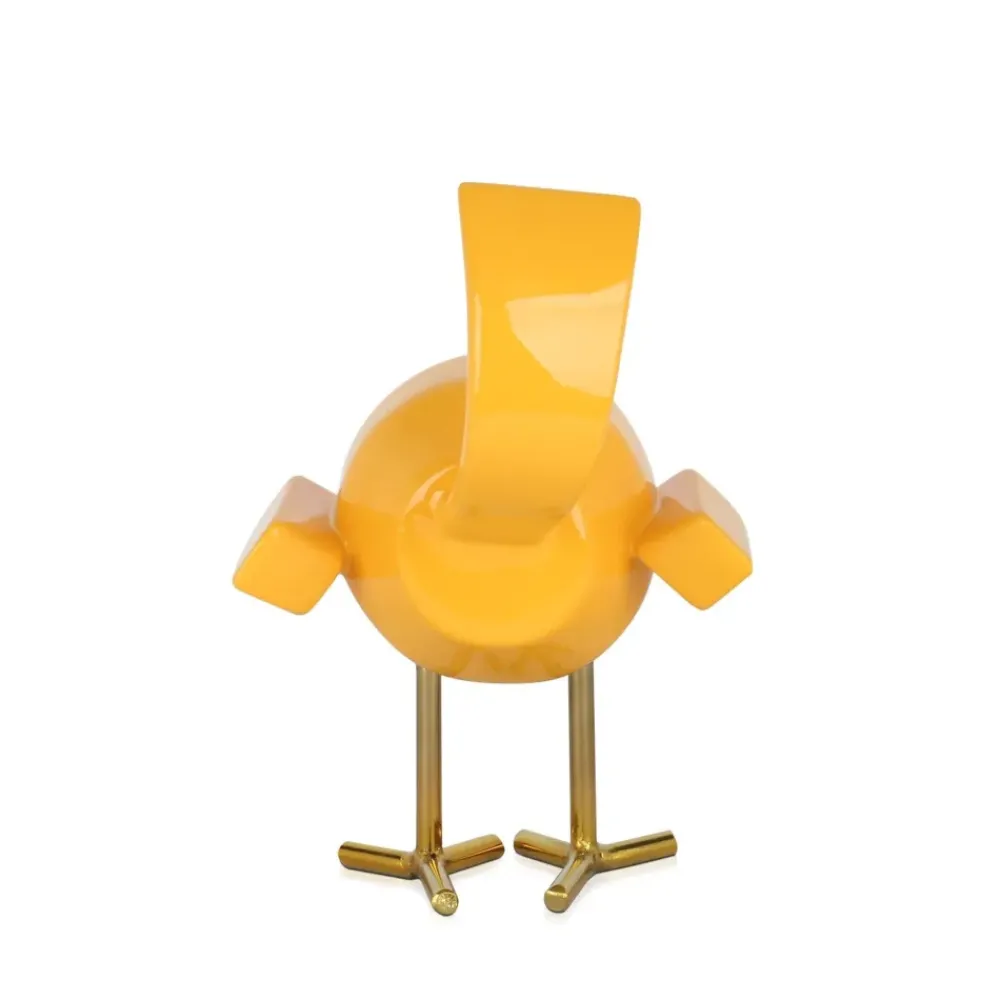Table Top|Animals^Statues & Sculptures Cubic Bird 22cm Caio Yellow Resin Indoor Sculpture