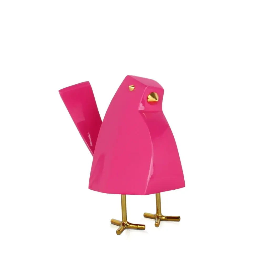 Table Top|Animals^Statues & Sculptures Cubic Bird 14cm Magenta Resin Indoor Sculpture