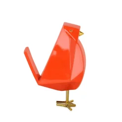 Animals|Contemporary^Statues & Sculptures Cubic Bird 18cm Orange Resin Indoor Sculpture
