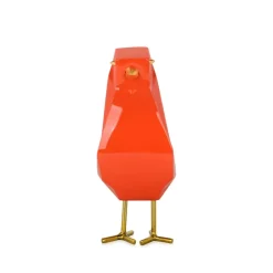 Animals|Contemporary^Statues & Sculptures Cubic Bird 18cm Orange Resin Indoor Sculpture