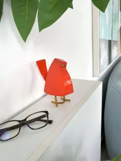 Table Top|Animals^Statues & Sculptures Cubic Bird 14cm Orange Resin Indoor Sculpture