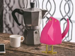 Table Top|Animals^Statues & Sculptures Cubic Bird 14cm Pink Resin Indoor Sculpture