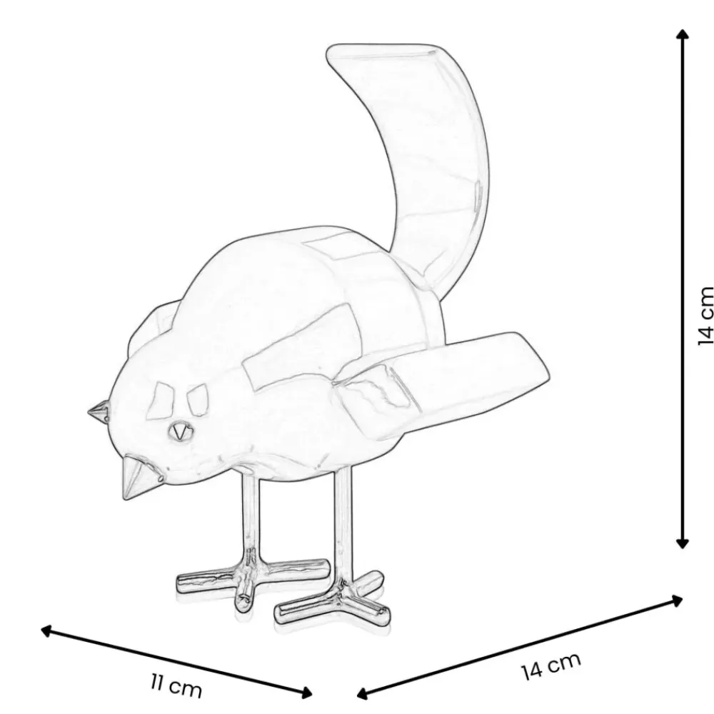 Table Top|Animals^Statues & Sculptures Cubic Bird 14cm Rosa Pink Resin Indoor Sculpture