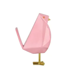 Animals|Contemporary^Statues & Sculptures Cubic Bird 18cm Rosa Pink Resin Indoor Sculpture