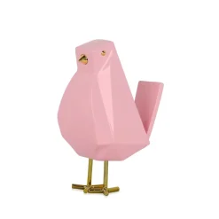 Animals|Contemporary^Statues & Sculptures Cubic Bird 18cm Rosa Pink Resin Indoor Sculpture