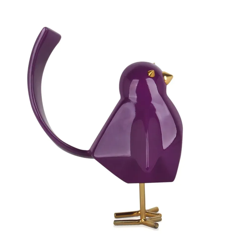 Table Top|Animals^Statues & Sculptures Cubic Bird 30cm Violet Resin Indoor Sculpture