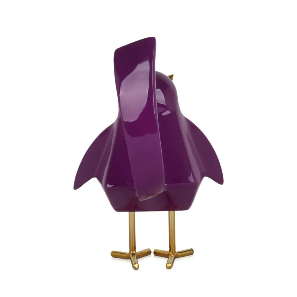 Table Top|Animals^Statues & Sculptures Cubic Bird 30cm Violet Resin Indoor Sculpture