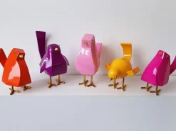 Table Top|Animals^Statues & Sculptures Cubic Bird 18cm Violet Resin Indoor Sculpture