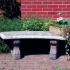 Stone Benches^Statues & Sculptures Curved Pattern Top Stone Garden Bench