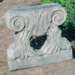 Stone Benches^Statues & Sculptures Curved Pattern Top Stone Garden Bench