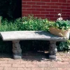 Stone Benches^Statues & Sculptures Curved Plain Top Stone Garden Bench